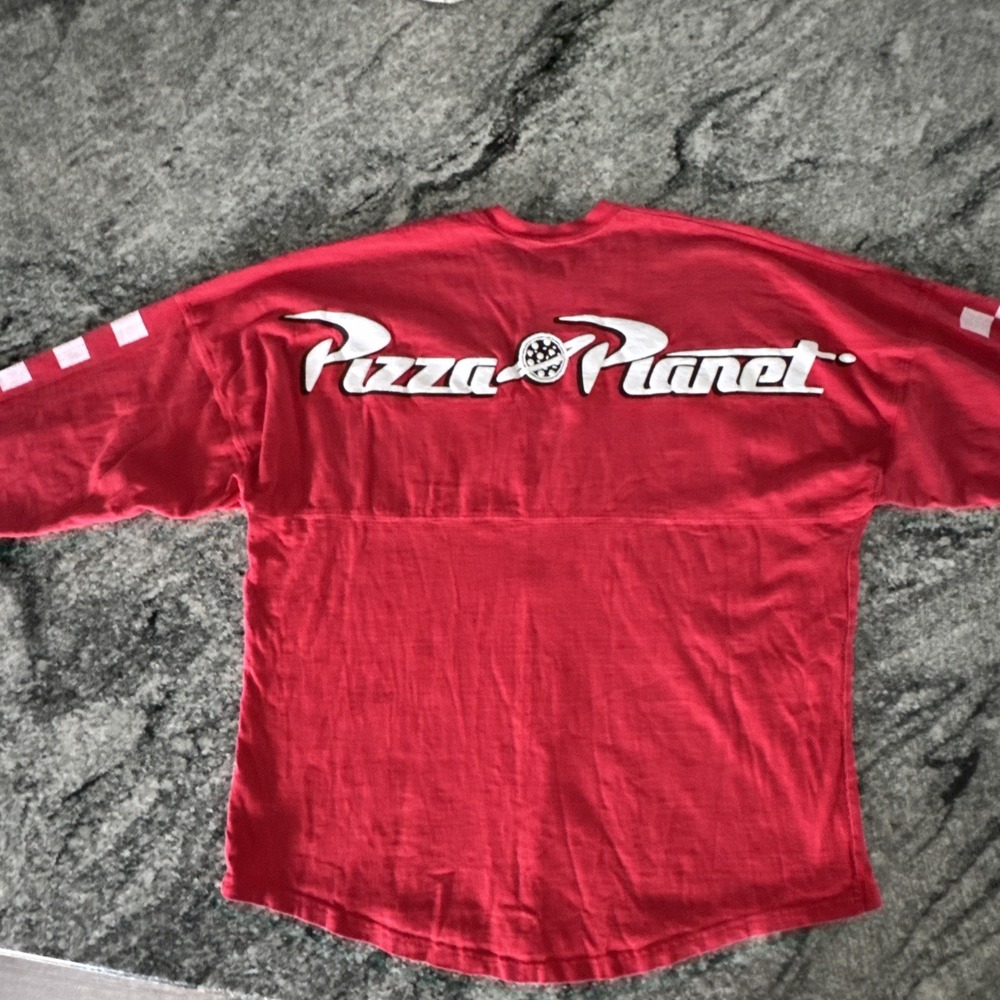 Disney Pixar Toy Story Pizza Planet Spirit Shirt Adult M Red Long Sleeve Casual